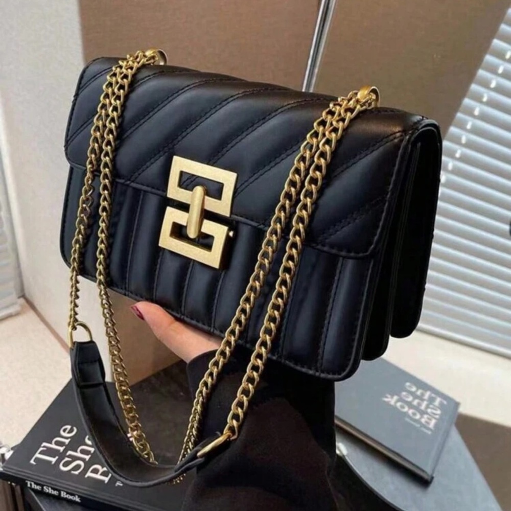 ' Embroidered Striped Fashionable New Arrivals Lock Closure Square Bag, Solid